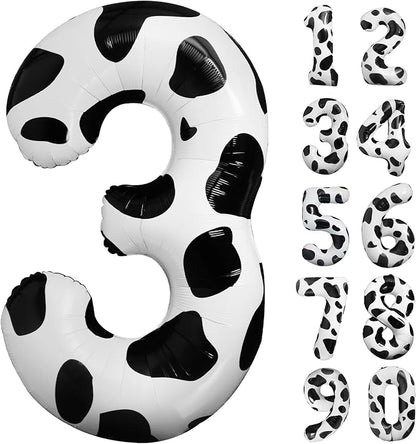 Cow Print Number Balloon 40 Inch Cow Print Number 3 Balloon Cowgirl Theme by LEBERY