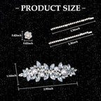 13 Pieces Rhinestone Hair Clips, Including10 Silver Mini Flower Hair Clips, 2 Pcs Crystal Bobby Pins, 1 Decorative Rhinestones Barrette with Pearls for Bride Women Flower Girls