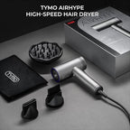 TYMO Hair Dryer with Diffuser for Women - 1500W Professional High Speed Blow Dryer with Comb, 110,000RPM Fast Dry, 200 Million Ionic Hairdryer, 4 Temps & 3 Speeds, 8 Ft Cord for Salon, Graphite