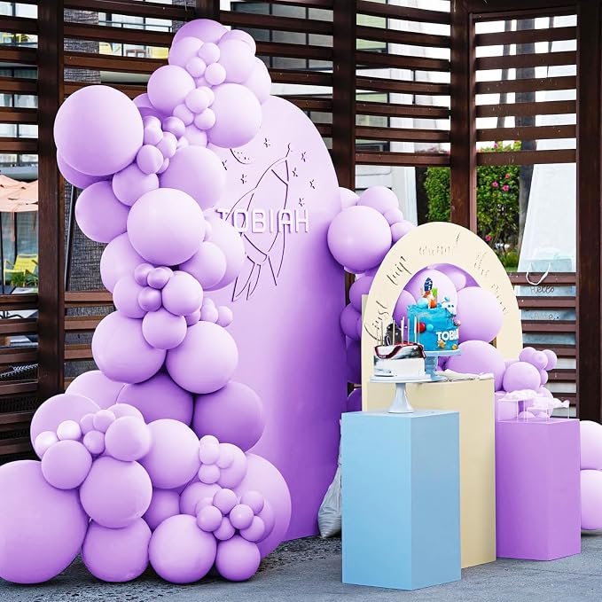 200 Pieces Pastel Purple Balloon Arch Kit Light Purple Balloons Lilac Balloon - Image 7
