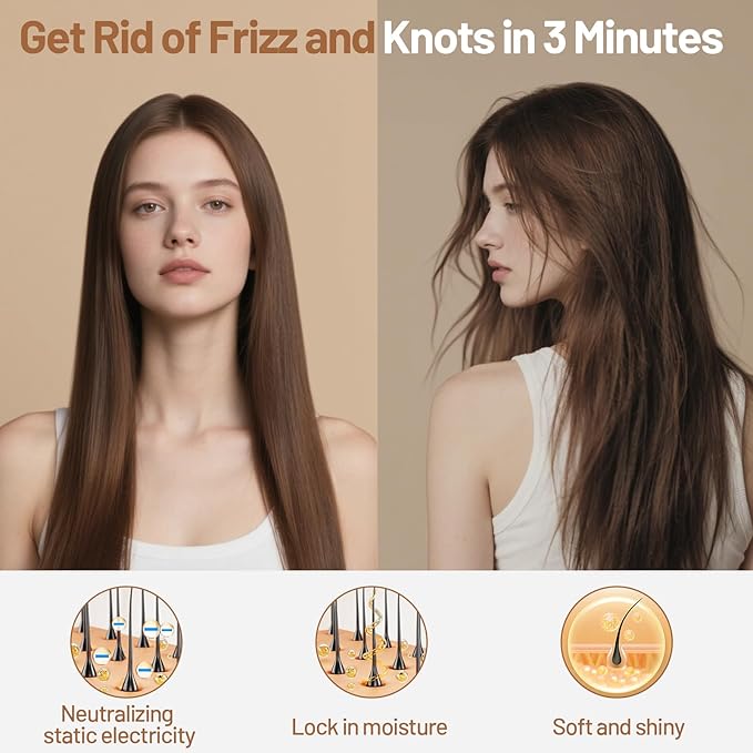 2 Pcs Black Paddle Detangler Brush - Wet & Dry Anti-Static Hair Brush for All Hair Types, Scalp Massage Brush for Women & Men