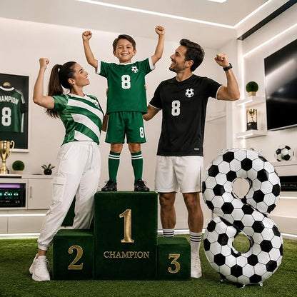 Soccer 8 Balloon Number, 40 Inch Soccer Number 8 Foil Balloon - Image 4