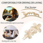 6 PCS Flat Hair Clips, Lay Flat Claw Clips for Women Girls, 2 Styles Non-slip Hair Claws for All Hair Types,Comfortable Flat Clips for Lying and Driving(Tortoise)