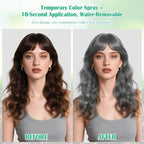 Christmas Silver Grey Gray Hair Spray Temporary Hair Color Spray for Kids Women Men, Washable Temporary Silver Grey Gray Hair Dye Paint Wax for Halloween Cosplay Festival Party Costume Makeup, 4.06 oz