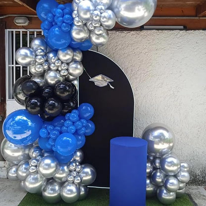Royal Blue and Black Balloons Arch Garland Kit - Image 6