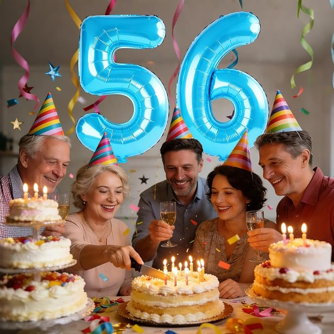 40 Inch Number 56 Balloons for 56th Birthday Party Decorations, 0-100 Jewelry - Image 2