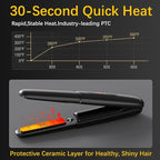 Cordless Hair Straightener Curler 2 in 1 Ceramic Flat Iron Mini Portable Fast Heating 30s 4500mAh Battery 4 Temp Adjustments LCD Display USB Rechargeable for Women Men with Pouch (Black)