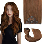 Pro2.0 Clip in Hair Extensions Real Human Hair 22inch 7pcs #33 Dark Auburn Copper Remy Real Hair Extensions Clip in Human Hair 120g Thick Double Weft for Women（#33-22inch）