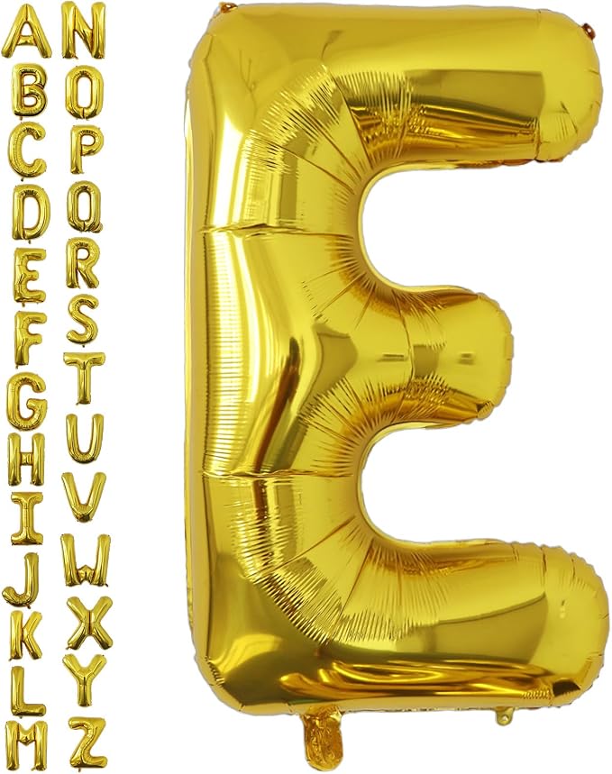 VHUWE 40 inch Gold Letter E Balloon, Big Size Alphabet Foil Mylar Helium by VHUWE