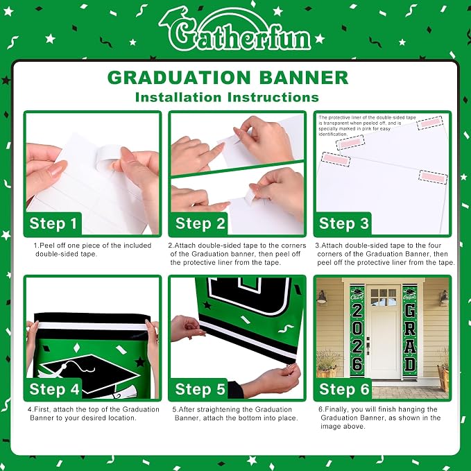 2026 Graduation Decorations, Congrats Grad Banner Backdrop - Image 3