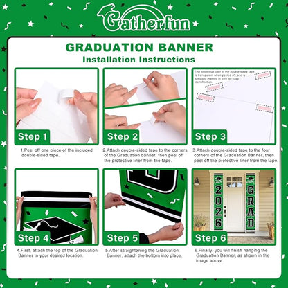 2026 Graduation Decorations, Congrats Grad Banner Backdrop - Image 3