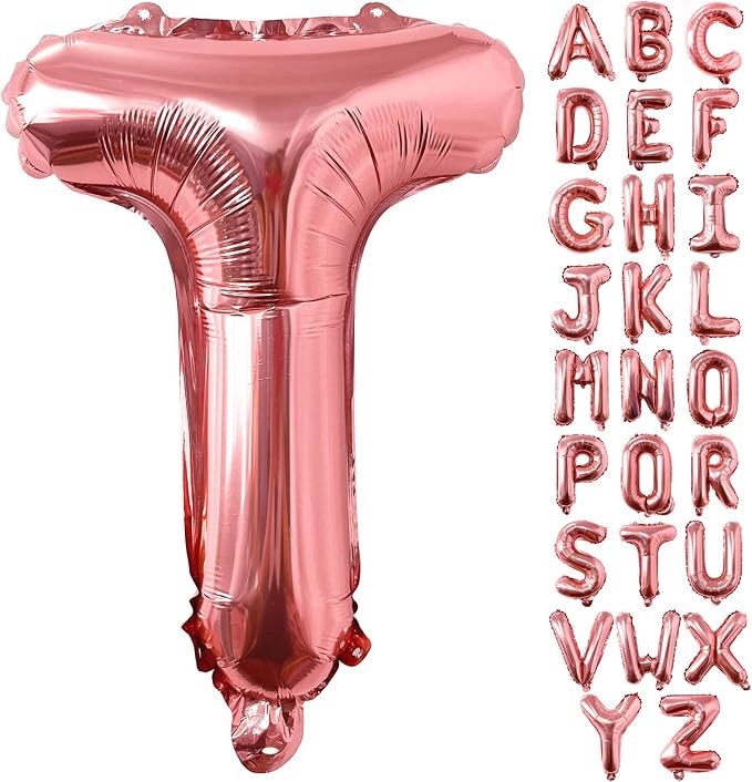 Lovoir 40 Inch Large Rose Gold Letter T Balloons Big Size Jumbo Mylar Foil by Lovoir