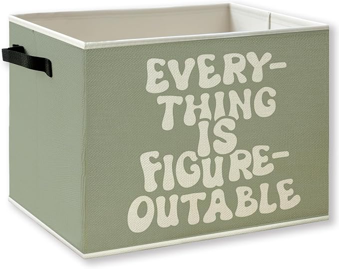 Everything Is Figureoutable Inspirational Storage Basket by KSDUT