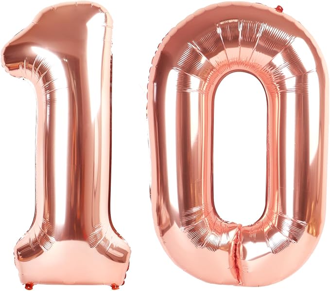 Number Balloon Rose Gold Number 10 by Mluchee