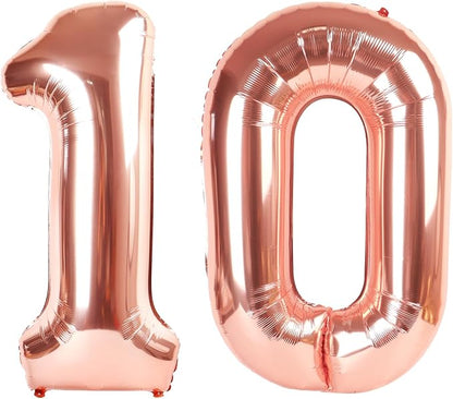 Number Balloon Rose Gold Number 10 by Mluchee
