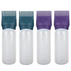 ELANE 4 Pack Root Comb Applicator Bottles, Oiling Applicator for Hair Dye & Shampoos, Salon Use (Purple+Green)