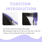 Curl Defining Brush for Curly Hair, Flexi Vented Brush for Faster Drying Hair, Detangling and Shaping to Reduce Pulling (Purple)