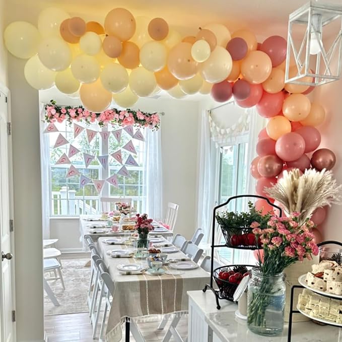 Retro Blush Pink Balloons, 60 Packs 12 Inch Dusty Pink Metallic Chrome Rose - Image 3