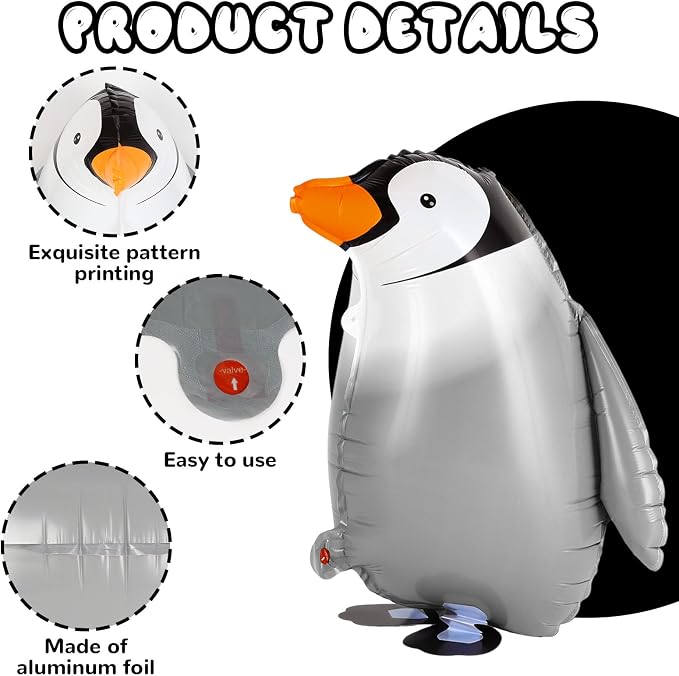 6 Pcs Walking Penguin Balloons, Cute Penguins Balloons - Image 5