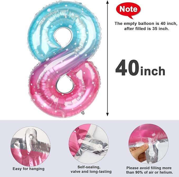 Number 8 Balloon 40 Inch for 8 18 Birthday Decorations, - Image 5