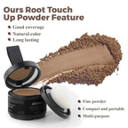 Instant Hairline Powder, Root Touch Up Hair Color for Gray Coverage and Thinning Hair, Root Cover Up Conceals Hair Loss & Bald Spots, Natural and Non-Greasy Hair Color for Women & Men, Light-Brown