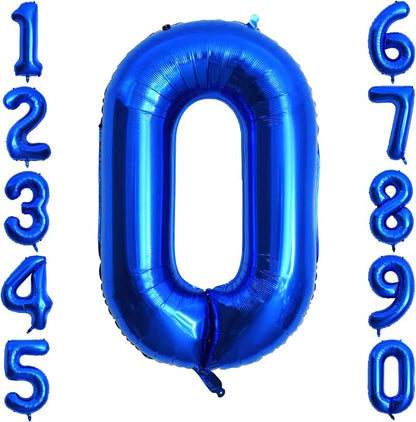 Navy Blue Number 0 Balloon 40 Inch, Foil Oval Numeral Refined Event Decor | by Unknown