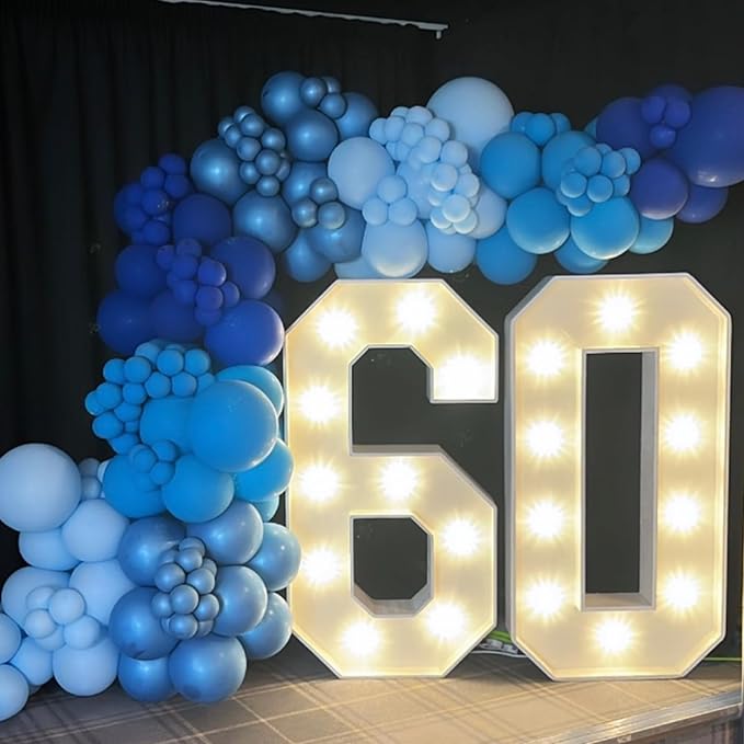Awenztech 122pcs Royal Blue Latex Balloons in 18 12 10 5 inches | Graduation - Image 7