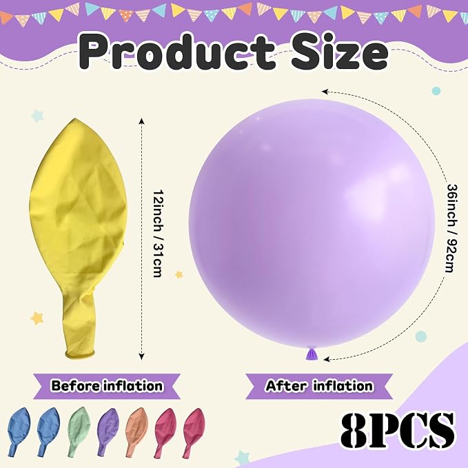 Pastel Colorful Balloons 36 Inch - Image 2