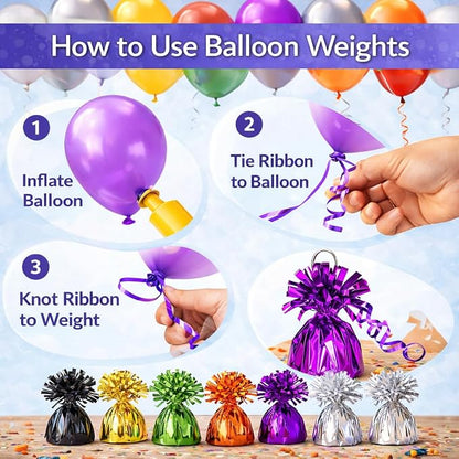 ROYALHOUSE Metallic Wrapped Balloon Weights - Image 4