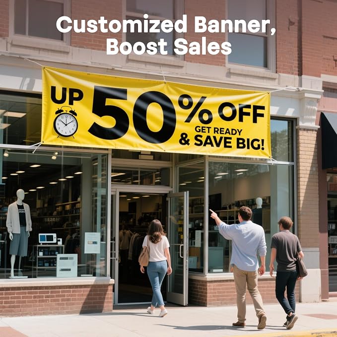 Custom Vinyl Banner with Hem & Grommets, Halloween Birthday Business Event - Image 7