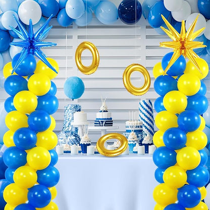 2 Set Blue Yellow Toy Inspired Cartoon Balloon Column Stand Kit - Image 8