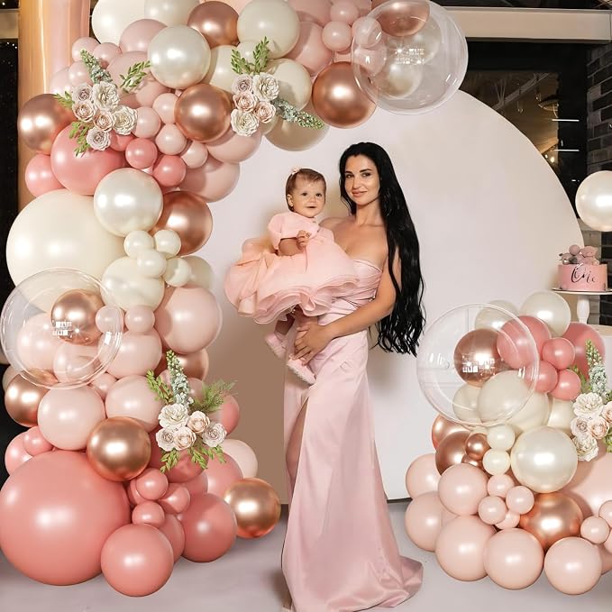 Dusty Pink Balloon Arch Kit Retro Blush Pink Balloon Garland Kit | 126Pcs - Image 2
