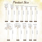 24 Pieces Pearl Crystal Bridal Hair Pins Handmade Pearl Bridal Hair Accessories Pearls Wedding Hair-Pins for Brides Women Girls