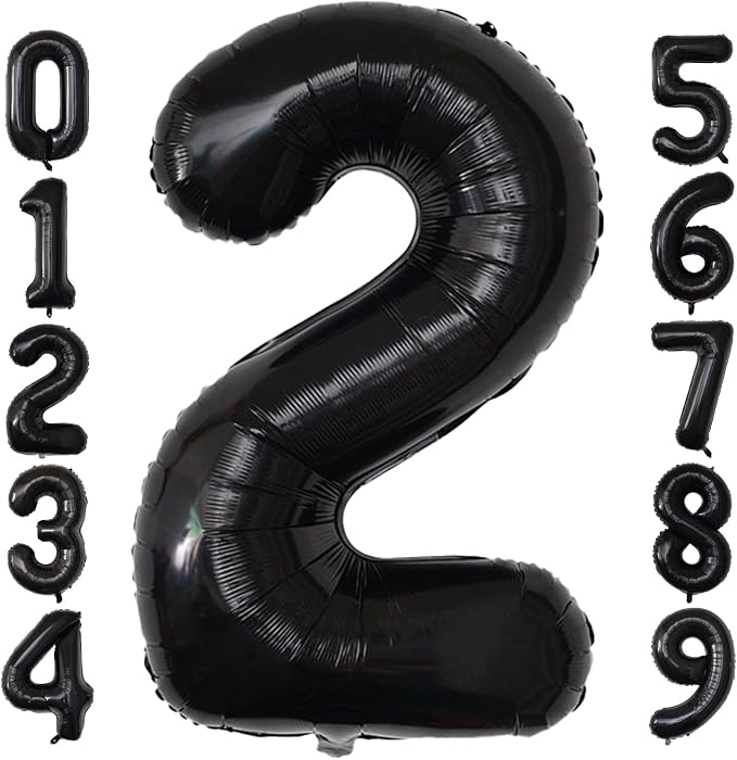Number Balloons Black Party Balloon by United-UnicornsParty