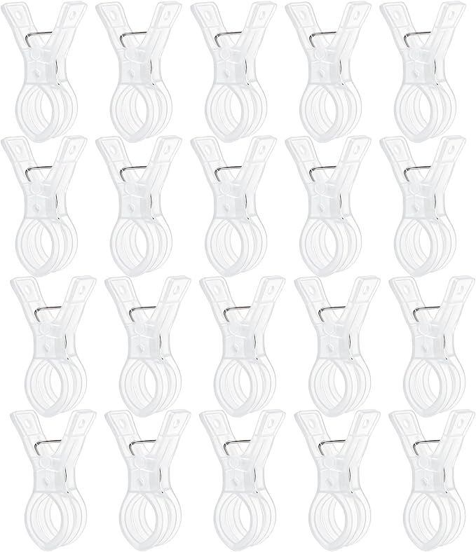 Balloon Arch Clips, 20 Pack 3.5 Inch Transparent Plastic Clips by Kreapa