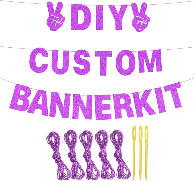 129Pcs DIY Custom Letter Banner Glitter Customizable Banner Kit 0-9 Numbers DIY - Image 3
