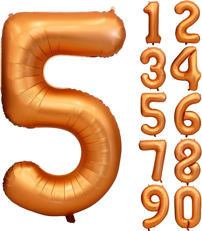 40 inch Orange Number Balloon Giant Foil Helium Balloons by Yeodong