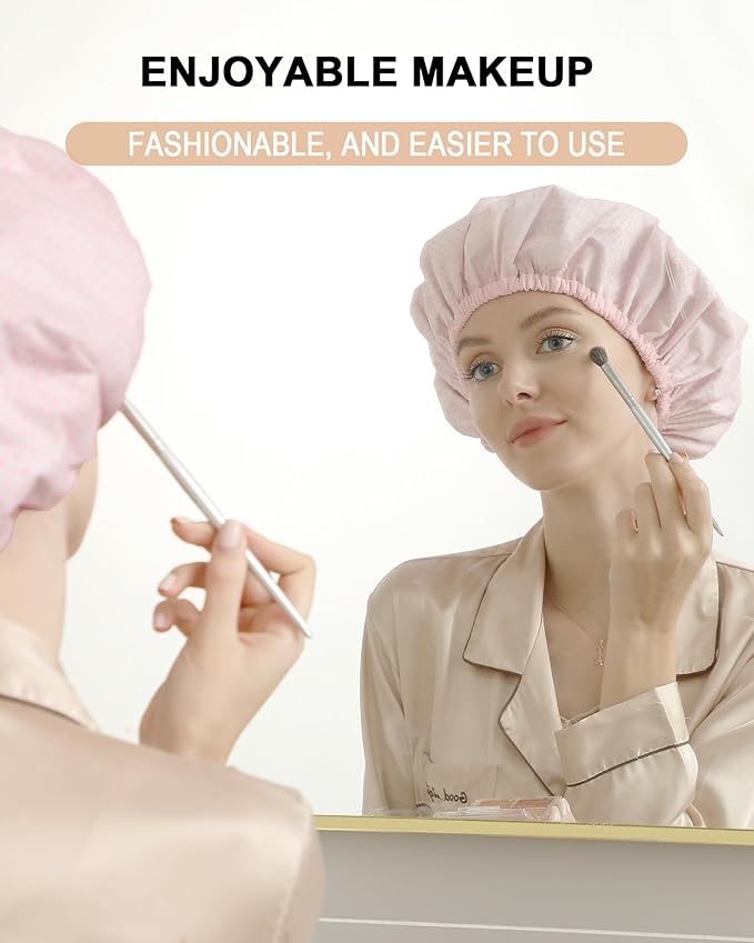 YIZIJIZI 2 Pieces Heat Cap for Deep Conditioning, Conditioning Cap Made of Aluminum Foil for Home and Salon Use, Hair Dyeing（pink）