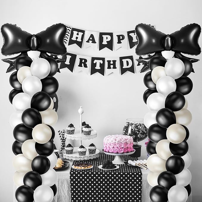 Kasyat 2 Sets Black Bow Balloon Column Stand Kit - Image 6