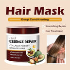Collagen Hair Treatment for Deep Conditioning, Hair Mask for Dry Damaged Hair, Keratin Hair Treatment with Moroccan Argan Oil, Avocado Oil, Calendula & Gentian Extract, Nourishing Repair (1pc)