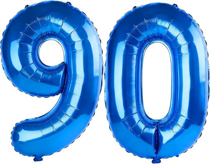 40 Inch Number 90 Balloons for 90th Birthday Party Decorations, 0-100 Dark Blue by FOBELEC
