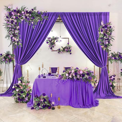 AK TRADING CO. 10 feet x 10 feet Purple Polyester Backdrop Drapes Curtains - Image 3