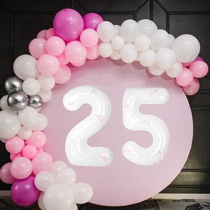 40 Inch White Number Balloons - Image 5