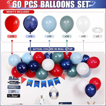 HILAVO Red Blue White Balloons - Image 2
