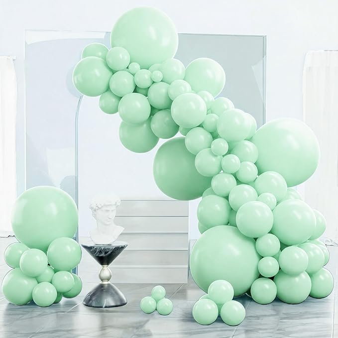 PartyWoo Light Green Balloons 140pcs Mint Pastel Peppermin Green Color | 18 12 by PartyWoo