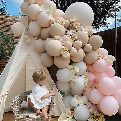 HILAVO Blush Pink Balloons 60 Pcs 12 Inch Dusty Pink White Sand Latex Balloon - Image 4
