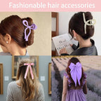 Spa Headband and Wristband Set Top Knotted Headbands Silky Satin Hair Bows Bows Hair Clip Big Hair Claw Clips Butterfly Hair Accessories Satin Silk Scrunchies Quilted Makeup Bag Blank Cards Gift Box