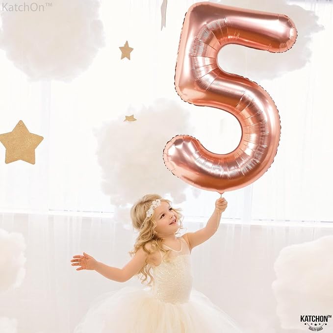KatchOn, Rose Gold Number 5 Balloon - Image 7