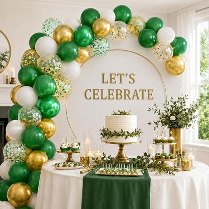 Green Gold Balloons 60PCS Metallic Gold Green - Image 4