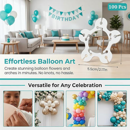 XMHBG 100 Pcs Balloon Rings, Balloon Arch Clips & Connectors – Reusable - Image 4